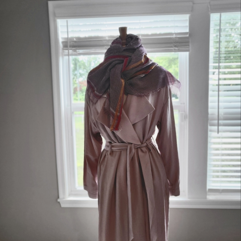 Leith – Classic/Traditional Mauve/Blush Belted Trench Coat (Size XL)